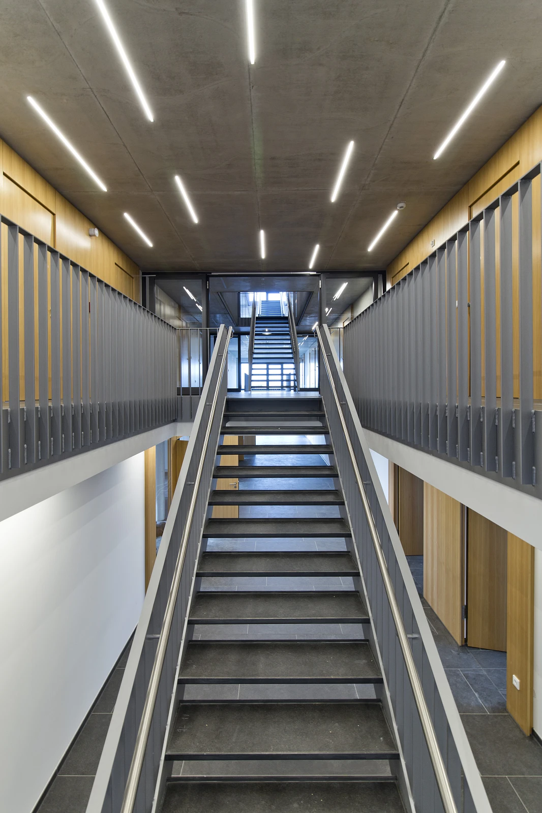 Flurzone Studentenwohnhiem mit Holztüren