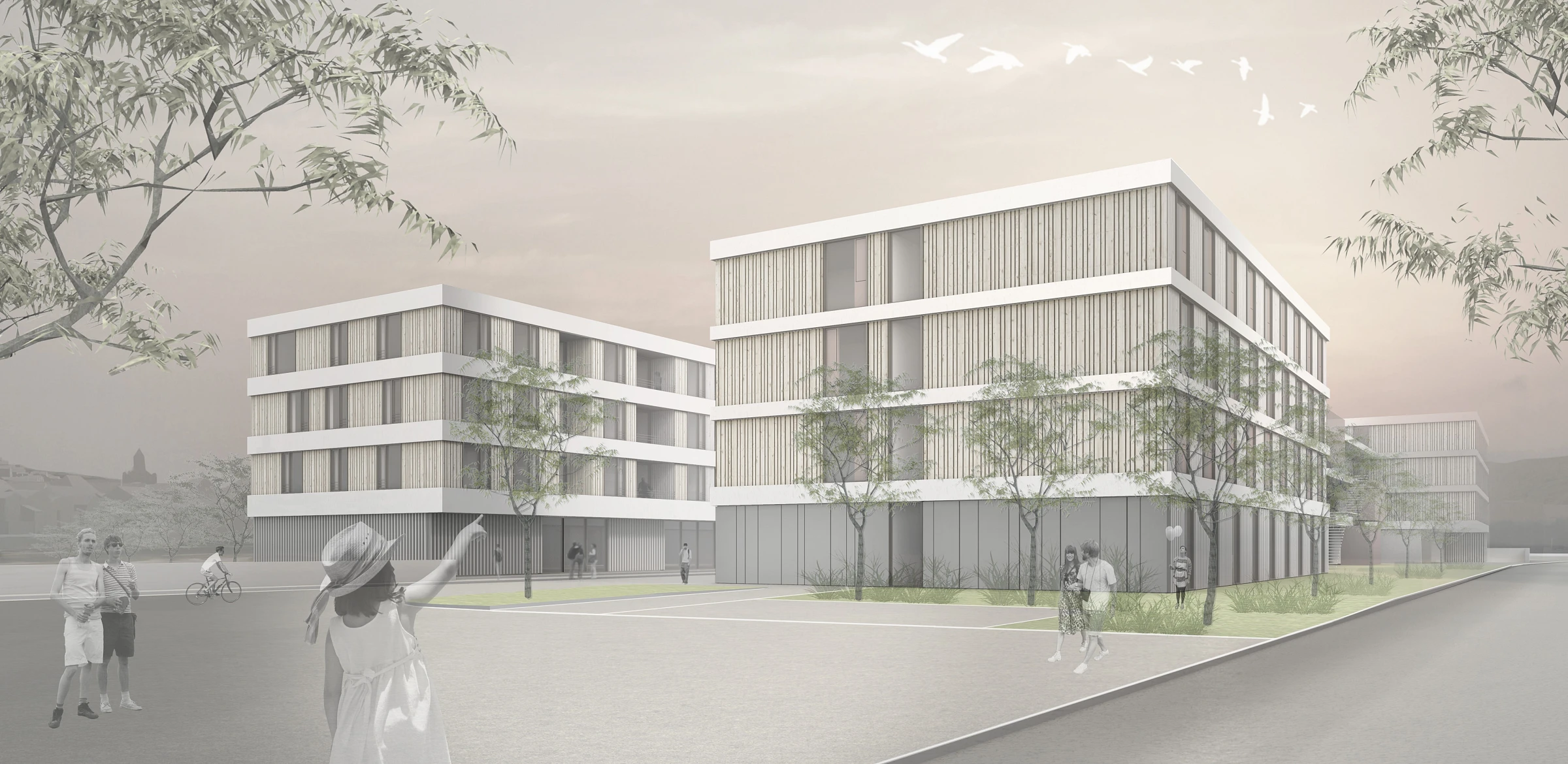 Perspektivische Darstellung Wohnheim