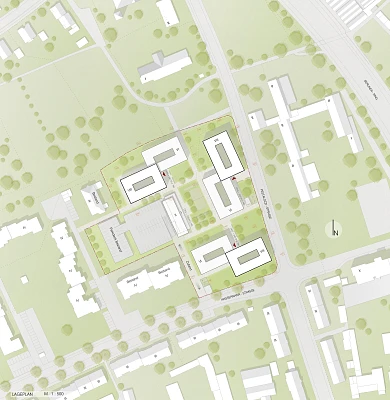 Studierendenwohnheim mit Innenhöfen